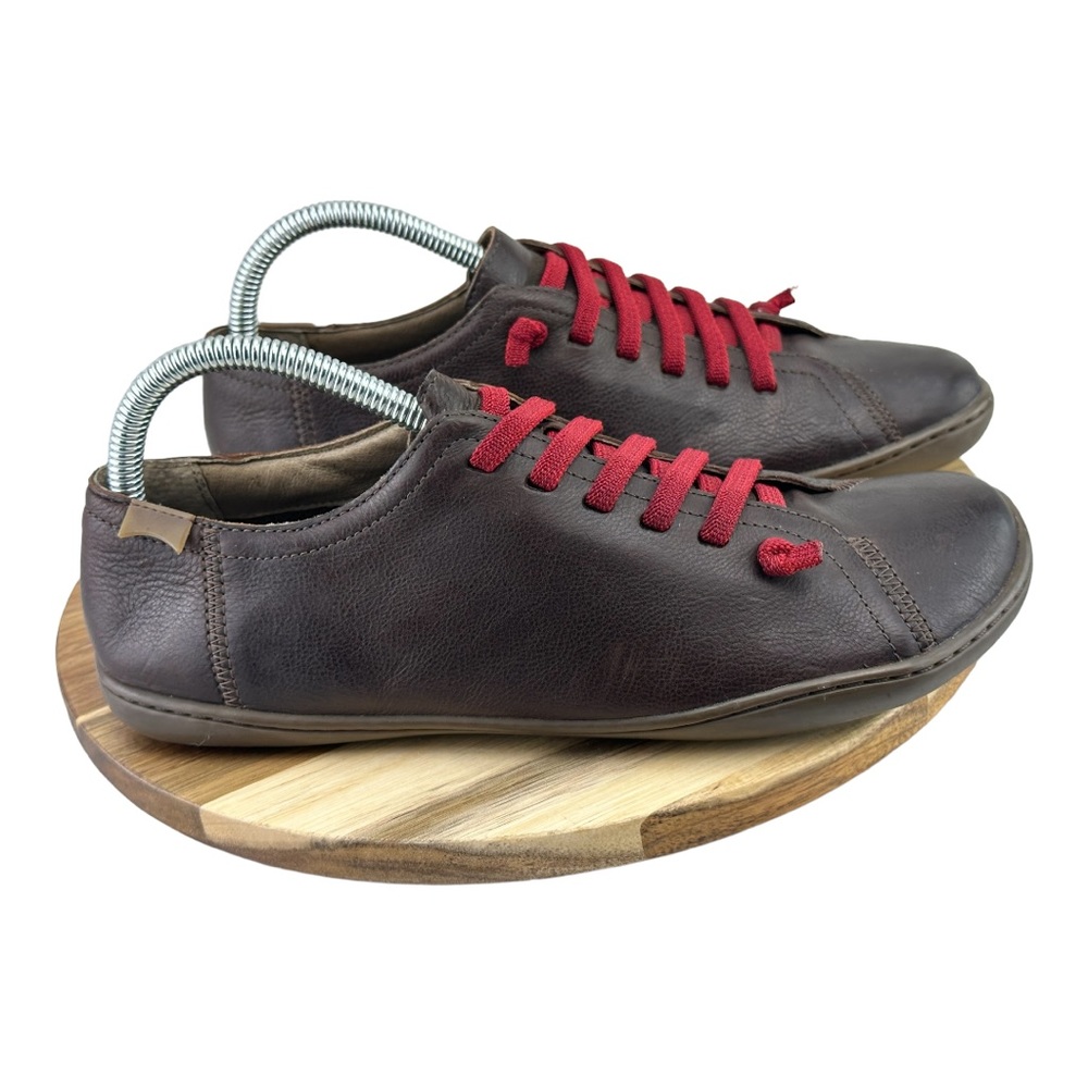 Camper Peu Cami 20848 Dark Brown Womens Leather Lace Up Trainers Sz US 39 8.5-9